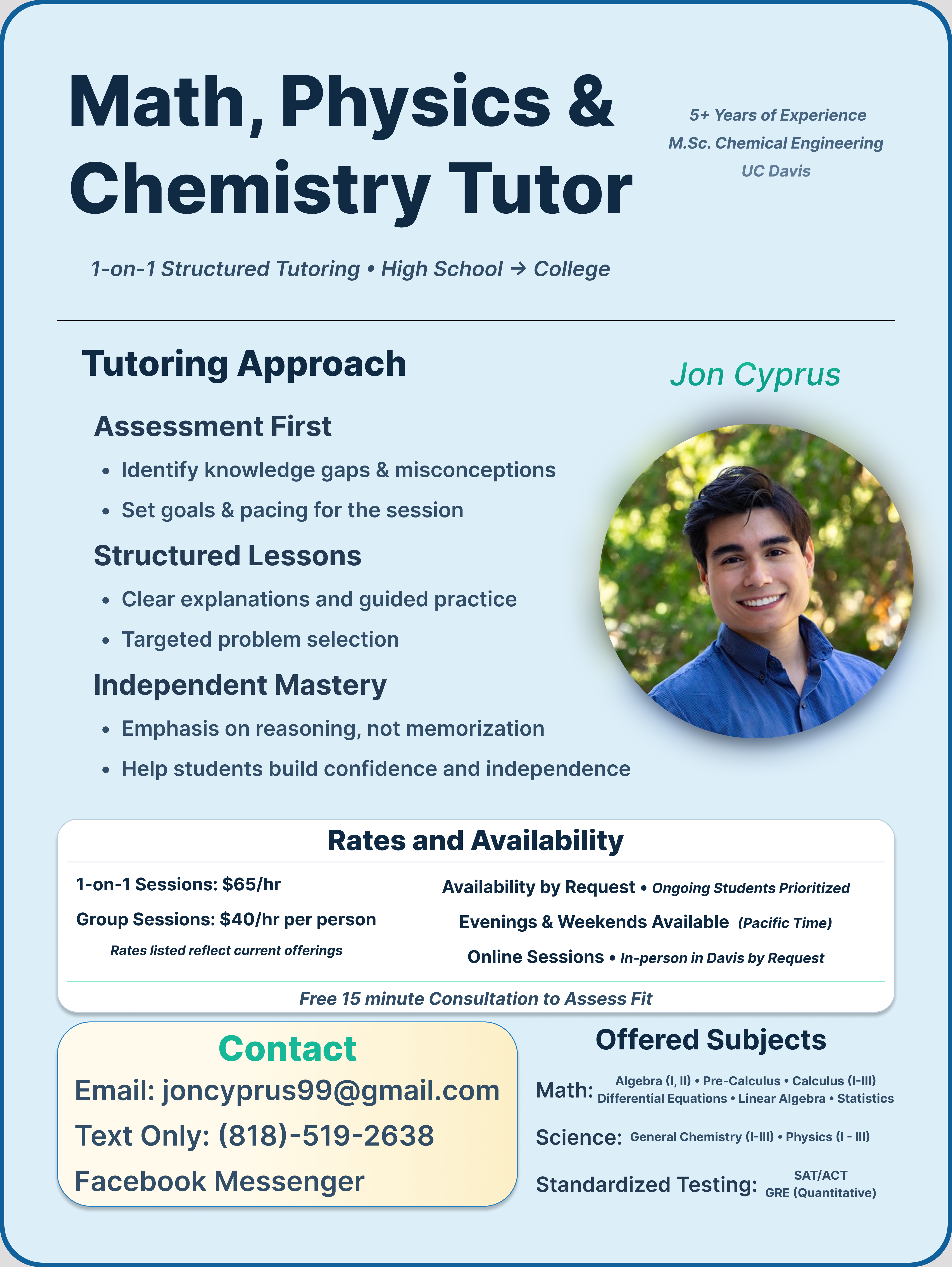 Jon Cyprus tutoring poster